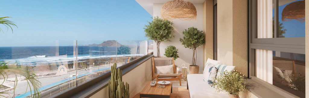 Central apartment with a pool in Corralejo, Fuerteventura.